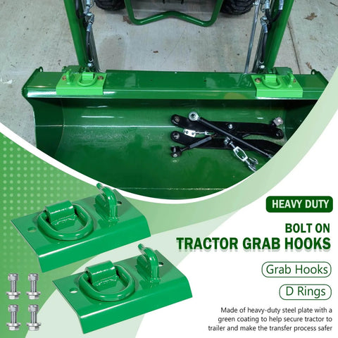 Heavy Duty Bolt On Tractor Bucket Hook Grab Hooks D Rings Compatible With Wide Range Of Compact And Utility Tractors