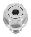 Upgrade Your Ride With Premium Oil Drain Plug Screw Set And Stainless Steel Gasket 12mm X 1.25 Perfect Auto Repair Kit To Stop Leaks Fast. Front view of stainless steel 12mm x 1.25 oil drain plug with hex socket