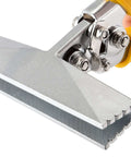 Close-up of 6 Inch Sheet Metal Hand Seamer With Straight Jaw Pliers for bending, seaming, and flattening with anti-slip handles and precision notches