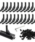 Get The Goods With This 20Pcs Awesome T Slot Corner Bracket Set, Heavy Duty Aluminum Extrusion Hardware Kit with Brackets and Screws