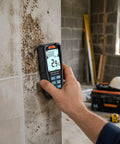 Rechargeable Pinless Moisture Meter For Drywall Detect Hidden Water Leaks And Condensation Before Damage DIY Ready And Great For Early Inspections Plumbing And Roof Leak Checks And Quick Home Renovation Prep on moldy wall