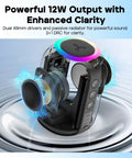 Cross-section view of StormBox Mini Plus Portable Bluetooth Speaker With 360 Surround Sound, 12W Output, showing internal components.