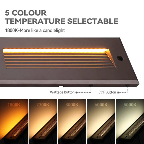Dope Low Voltage LED Step Lights Outdoor Dimmable 3W 4W 5W With 5 CCT 12-24V AC DC Landscape Stair Risers, color options shown
