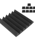 Premium Sound Absorbing Foam Acoustic Panels 12 Pack For Home Studio Recording Room Wall Tile Echo Control Noise Dampening, black wedge panels.