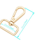 Hella Sturdy 15 Pack Solid Zinc Alloy D Ring Swivel Lobster Claw Clasp Hardware For Crafting Lanyards Bag Straps And Outdoor Gear Attachments Anti Rust Gold Finish Trigger Clip measuring 2x1 inch.