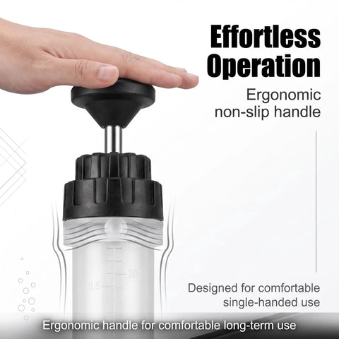 Sdidzad 500cc Auto Fluid Extractor Manifold Vacuum Oil Suction Syringe With Two Short Tubes Leak Proof Maintenance Tool For Cars And Suv with ergonomic non-slip handle.