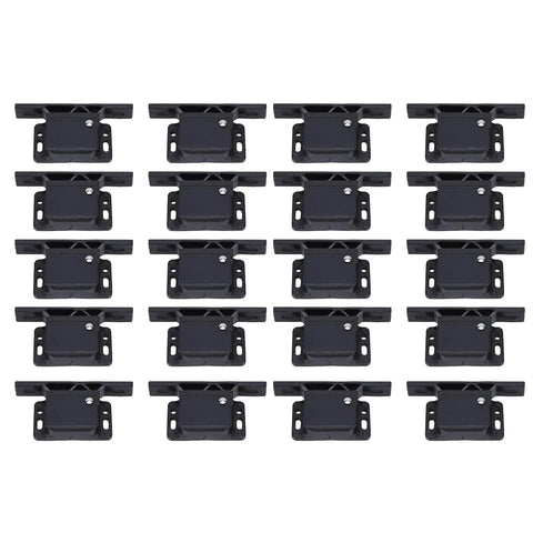RV Drawer Latches and Catches Kit 20 Pack Pull Force Cabinet Door Latches displayed in black ABS with metal screw details