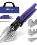 Versatile Miter Shears With Four Dedicated Cutting Slots For Hella Accurate Trim Work And Quarter Round Corners Built Dang Solid For Any Serious Woodworking Project Without Power Tools with purple handle.