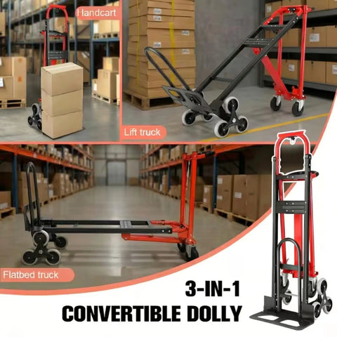 Heavy Duty Stair Climbing Hand Truck With 1000 Pounds Capacity 4 In 1 Convertible Dolly Cart Foldable Platform Utility Cart For Moving Boxes