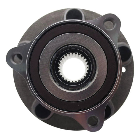 Front Wheel Bearing And Hub Assembly For Hyundai Kona Featuring Rock Solid OE Design and smooth rolling axle joint view from above.