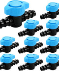 10 Pack Half Inch Drip Irrigation Shut Off Valves Inline 16mm Barbed Fittings For Half Inch Tubing No Leak Water Control