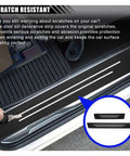 Close-up of Hella Durable 9 Piece Door Sill Protectors For Tesla Cybertruck 2024 Plus featuring scratch-resistant carbon fiber material.