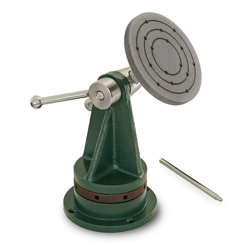Rock Solid Carving Vise With 5 Inch Faceplate For Woodworking Projects Mount To Your Workbench For A Secure Hold And Infinitely Variable Positioning With A Fast One Lever Adjustment shown from side view