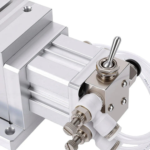 Pneumatic Vise That Clamps Like a Champ With 3mm Stroke 40kg Thrust Aluminum Alloy Air Operated CNC Workholding Tool With Quick Connect Fittings For Drilling Grinding Engraving And Milling Machines, aluminum vise with air fittings
