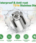 Heavy Duty No Drilling Cable Cross Clamps For 1/8 Inch Wire Rope And 5/64 Inch Rods T316 Stainless Steel Waterproof