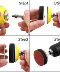 Assembly steps for 2 Inch Sanding Disc Pad Kit For Drill Sander With Hook And Loop Backer Plate, 300 Pcs, Metal and Wood Polishing