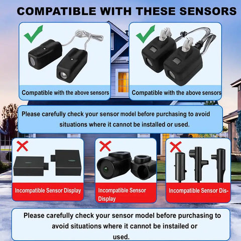 Garage Door Sensor Sun Shield 2-Pack Made In USA Blocks Sunlight Interference Easy Install Fits LiftMaster 801CB-P And Chamberlain 41A5034 Sensors That Prevents Sun Glare And False Readings compatibility guide