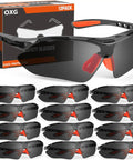 Snag These Heavy Duty 12 Pack Bulk Protective Eyewear For Men And Women Straight Up Certified Ansi Z87 Specs With Uv Defense And Scratch Proof Wrap Frames Built Tough For Job Sites And Diy Adventures on display with 12 safety glasses.
