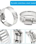 Heavy Duty 20 Pack Five Eighths To One Inch 304 Stainless Steel Hose Clamps Adjustable Worm Gear Pipe Clamps For Dryer Repair Tubing Fuel Line And Home Plumbing Projects displayed close-up