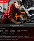 Mechanic checking engine components of Nissan Altima and Rogue models for Heavy Duty AC Compressor With Clutch.