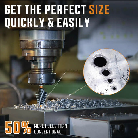Three Piece Unibit Step Drill Bit Set Built For Beastly Durability M35 Cobalt TiAlN Coated Spiral Cone Bits in action