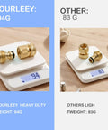 Solid Brass Garden Hose Quick Connectors Kit With Three Quarter Inch GHT Thread, Leak Free No Fuss Male And Female Fittings on scale