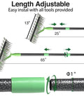 Beastly Heavy Duty Thatch Rake For Lawns With 54 Inch Handle And 13 Inch Wide Head, 11 Tines Dethatcher, adjustable length diagram