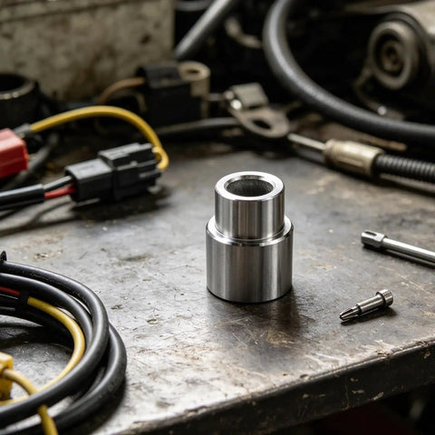 Tall Truck Lift Extension Adapter with 1.38 Inch Lift Heightening Leg and 1.54 Inch Hole Jack Riser for Bottle Jacks on workbench