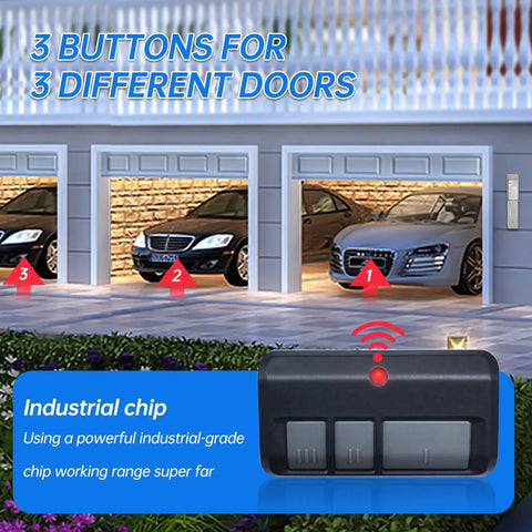 Three-car garage with open doors and Upgrade Your Garage With This Handy Keyless Entry Keypad Plus Two Pack Of Three Button Remotes