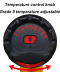 Temperature control knob showing 9 settings on GFJYKDL Heat Shrink Gun For Bottles Featuring 50Mm Sealing Speed.