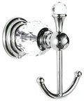 Heavy Duty Polished Chrome Crystal Wall Hook Top Shelf Bathroom Robe Hanger Straight Up Classy Silver Coat Rack showing elegant design and shiny finish.