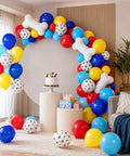 Pawsome Dog Theme Party Balloons Set 35 Pack 12 Inch Latex Paw Print Balloons In Red Yellow Blue Plus Bone Foil Balloons for decor