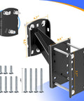 Heavy Duty Spare Tire Mount Bracket For Trailers And Carriers, 300 Lb Capacity, side view with measurements and bolts shown