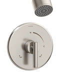 Single Handle Satin Nickel Tub And Shower Faucet Trim With 1 Spray Showerhead 1.5 GPM Flow Durable Brass Lever No-Fuss Install