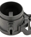 Original Equipment Mass Air Flow MAF Sensor For Mercedes-Benz Cars And SUVs Including C Class, E Class, S Class, CLS, GL, G, ML, R, SL, SLK Models Plug And Play OEM Quality For Accurate Readings, Better Fuel Economy, And Smooth Idle. Black plastic sensor with plug connector, side view.