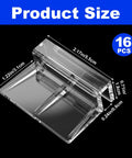 Slick Clear Aquarium Lid Clips 16 Piece Set For Rimless Fish Tank Glass Covers And Acrylic Hoods showing size dimensions.
