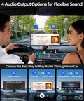 Couple using 11.5 Inch Wireless Apple CarPlay Screen For Cars With Android Auto Touch Screen Car Stereo Big Screen Dash Cam 4K