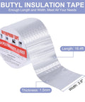 Pro Grade Outdoor Waterproof Butyl Tape 1.5mm Thick Seam Tape, 16.4ft long by 3.9in wide, roll of silver tape; stops leaks.