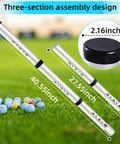 Aluminum Alloy Golf Ball Retriever With Storage Bag, Detachable Pick Up Tube, Holds 24 Golf Balls, length measurement details