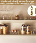 Heavy Duty Gold Tone Zinc Alloy Shelf Rail Brackets 4 Pack With A Sleek Brass Finish To Nail Down 6 Mm Gallery Railing Posts and level up your home kitchen setup in stylish shelving.