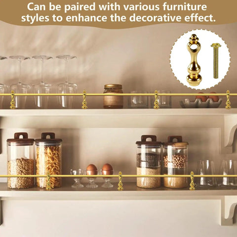 Heavy Duty Gold Tone Zinc Alloy Shelf Rail Brackets 4 Pack With A Sleek Brass Finish To Nail Down 6 Mm Gallery Railing Posts and level up your home kitchen setup in stylish shelving.