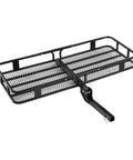 Foldable Hitch Carrier 60x24x6 Inch With 500lb Capacity, Waterproof Gear Basket For 2-Inch Hitch Receiver, black steel design