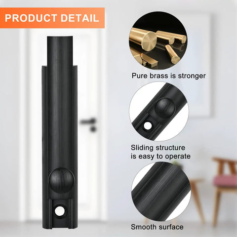 Built Tough 3 Inch Solid Brass Surface Bolt Two Pack Concealed Slide Door Latch Black Finish With Universal Mortise Strikes For No Nonsense Interior Security