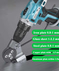 Beast Drill Nibbler Sheet Metal Cutter Attachment on electric drill, cutting capabilities on iron, glass, steel, copper, aluminum sheets.