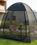 Pop Up Screen Tent 6x6 Feet Black Mesh Gazebo With Peaked Roof for camping in backyard