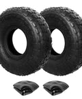 Set Of 2 4.10/3.50-4 Tire And Inner Tube For Wheelbarrows And Hand Trucks, Built To Last Heavy-Duty Rugged Rubber Replacement