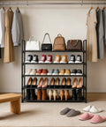 Ultra Roomy Five Tier Shoe Rack Organizer For 20 To 25 Pairs Of Kicks With 34.3 Inch Wide Adjustable Shelves