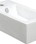 Compact Right Facing Wall Mounted Sink With Mounting Hardware Included White Porcelain 19 5 Eighths In Long 9 7 Eighths In Wide 5 5 Eighths In High