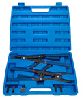 Heavy Duty 16 Inch Snap Ring Pliers Set For Internal And External Rings With Straight 45 Degree And 90 Degree Tips in blue case