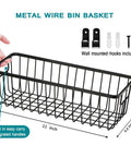 Farmhouse Metal Wire Bathroom Storage Organizer Baskets Two Pack Space Saving Declutter For Cabinets Shelves